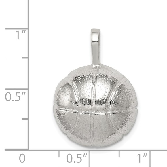 925 Sterling Silver Genuine Sports Basketball Charm - Picture 4 of 5